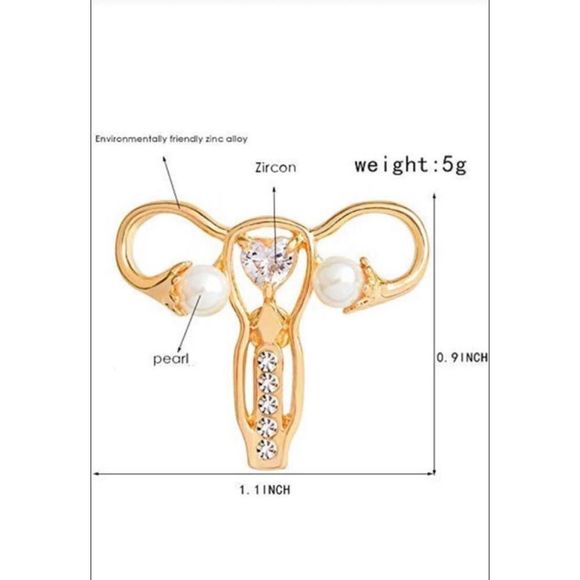 Female Reproductive Pin -Yellow Gold NEW - Picture 3 of 9